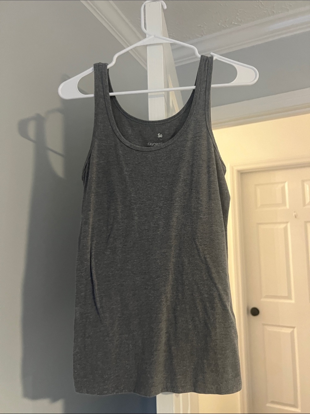 SO Charcoal Scoop Neck Tank Top